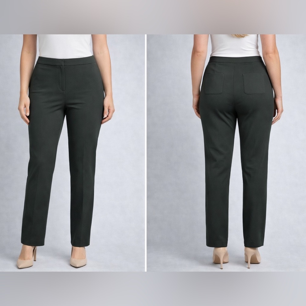 THE RESET R LABEL Pants Dark Olive Green Size Large Slim Tapered Career Classic